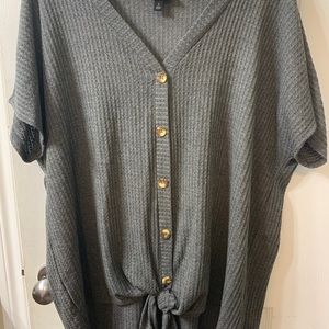 Torrid tie front waffle Top